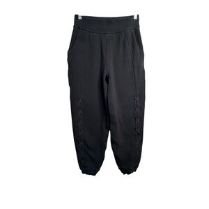 Lululemon High Rise Braided Detail Jogger Pants Black Sweatpants Size 6 K20